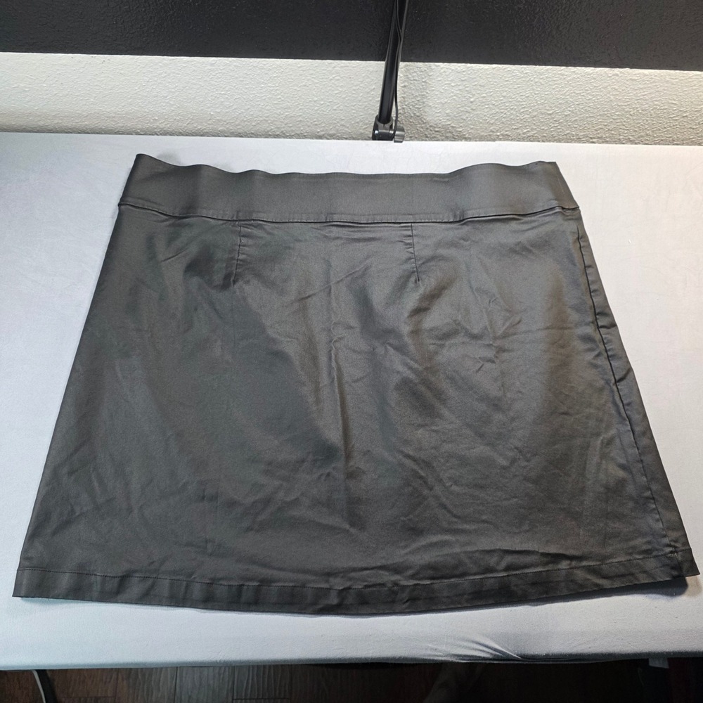 Maurices‎ Black Coated Faux Leather Look Mini Skirt Plus Size 24W REG Stretch